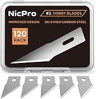 Vista 1 de Nicpro Juego de 120 cuchillas de hobby SK-5, repuesto de utilidad #2, herramienta de corte de repuesto con estuche de almacenamiento
