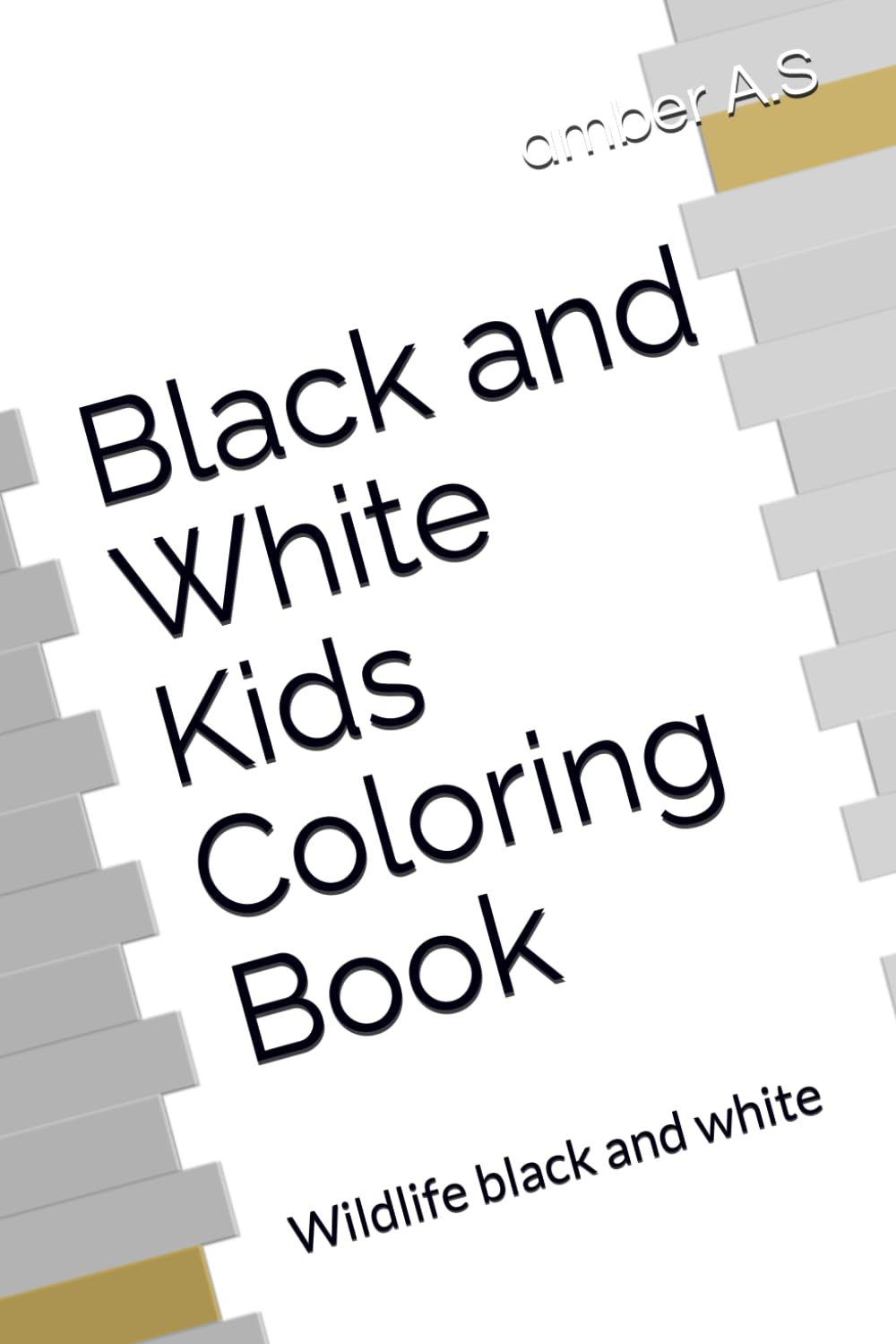 Black and White Kids Coloring Book: Wildlife black and white
