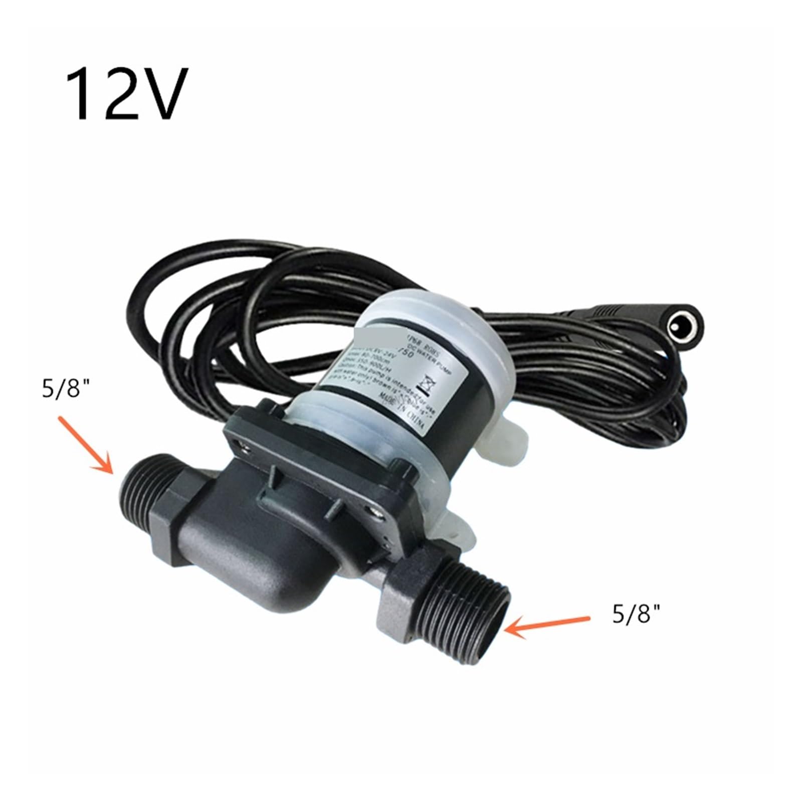 JT-750D DC 12V pompa wodna bezszczotkowy silnik pompy 1/2 ''5/8'' gwint Max 7M 900L/H wyjątkowo cicha myjnia samochodowa Gardon za pomocą pompy(6-12V JT-750D5)