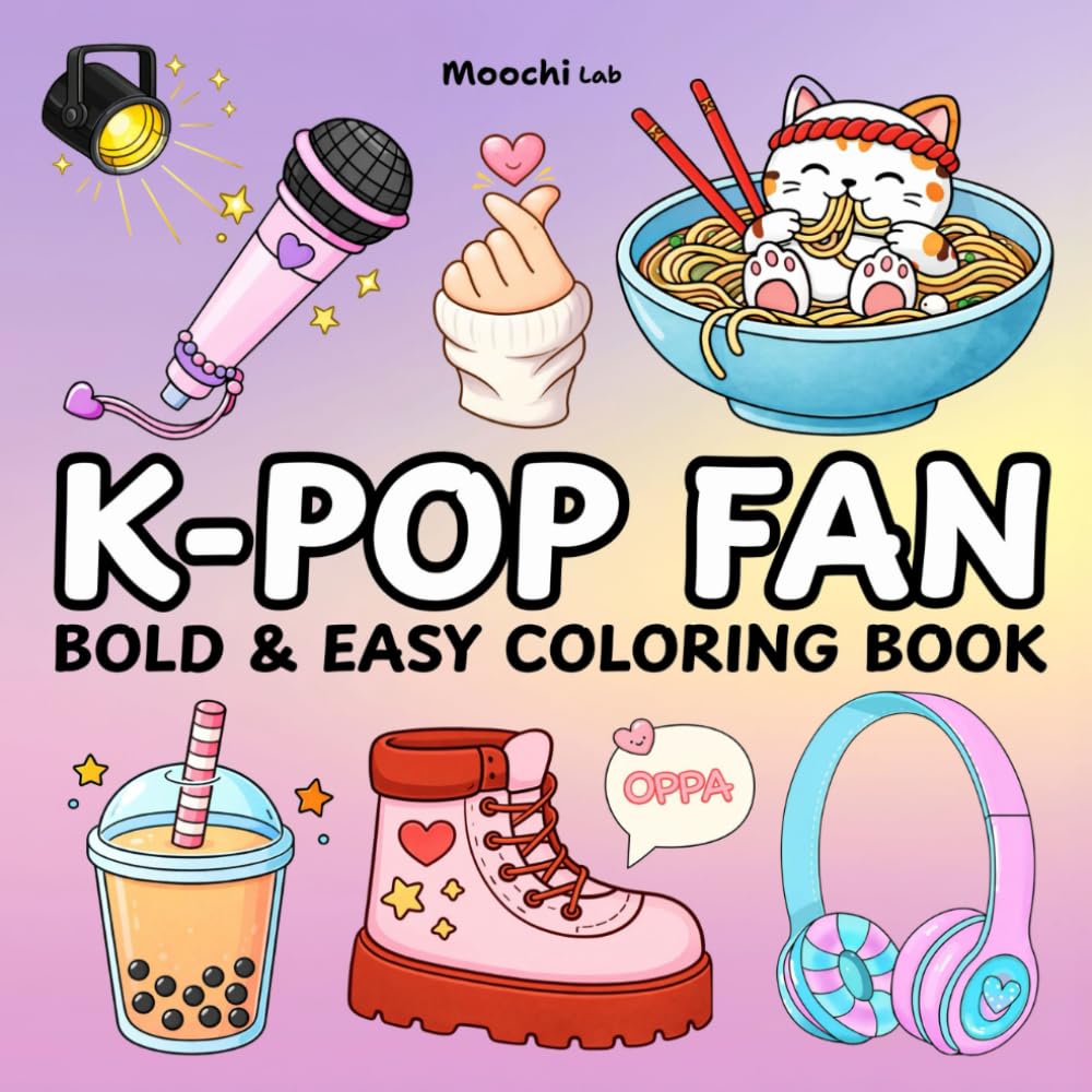 K-POP FAN: Bold & Easy Coloring Book