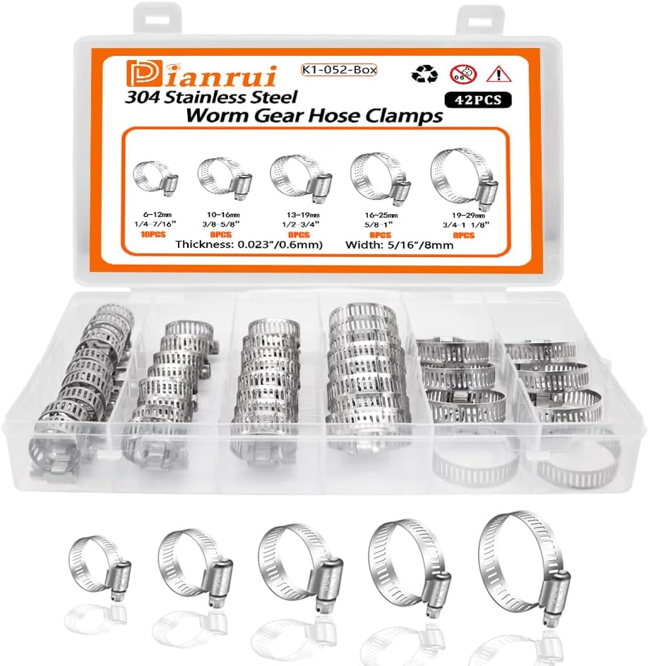 Swpeet 84Pcs 10 Sizes Zinc Plated Mini Fuel Injection Line
