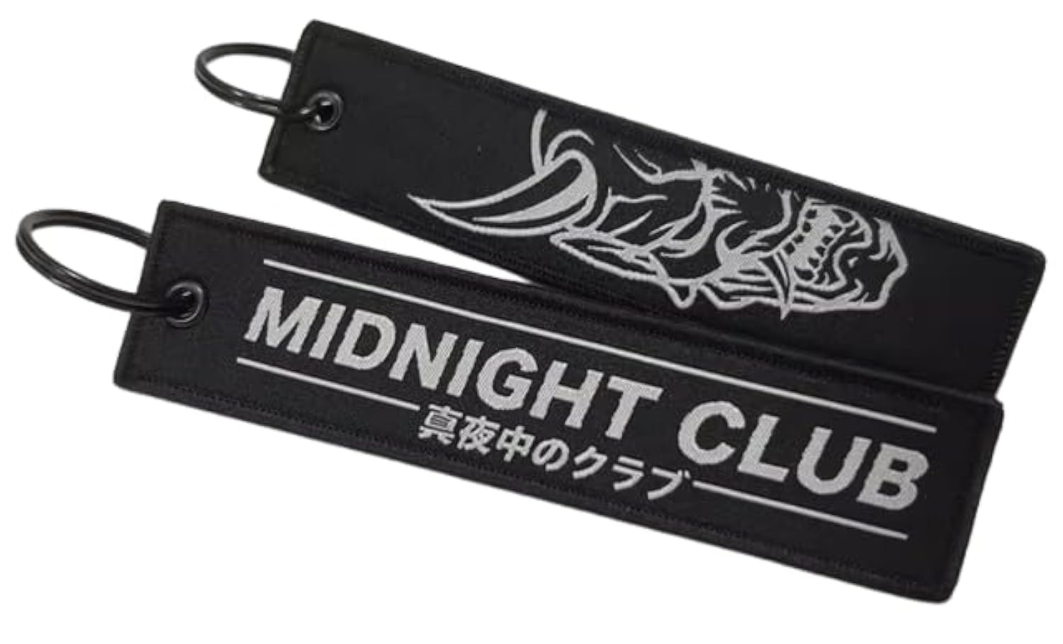 Midnight Club Oni-Maske, japanisches Autorennen, JDM Drive Driver Crew, Schlüsselanhänger, Schlüsselanhänger, Schwarz, 5.1 inches long