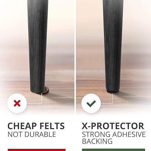 Miniatura 5 de X-PROTECTOR - Almohadillas de fieltro para muebles, 8 piezas, hojas de fieltro negro resistentes de 6 x 4 38 pulgadas. Corta almohadillas grandes