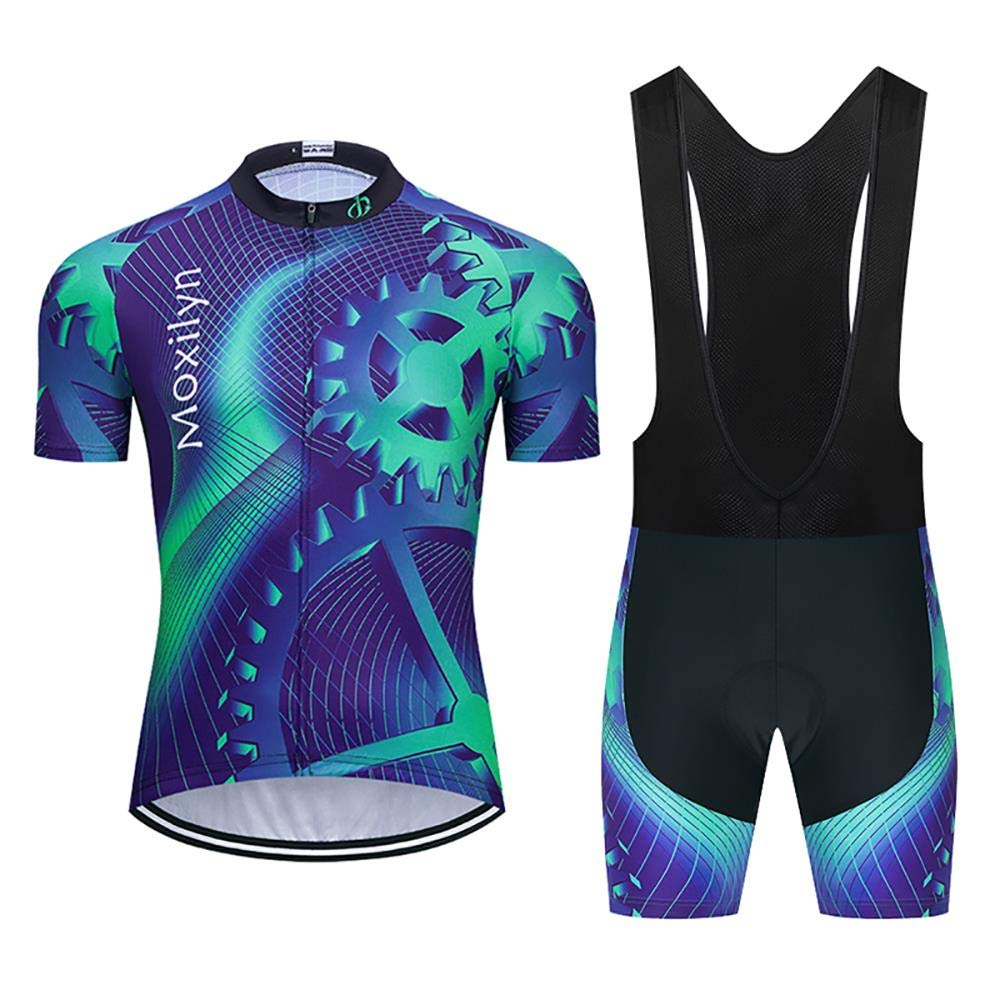 MoxilynMens Cycling Jerseys Shorts Men Bike Suits 20D Gel Padded Bib Short