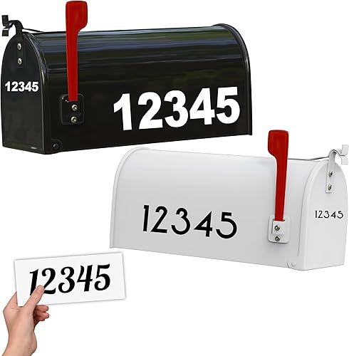 Miniatura 1 de Calcomanía de vinilo personalizada con número de buzón, números de casa para exteriores, impermeables, letrero de dirección, letras de estilo