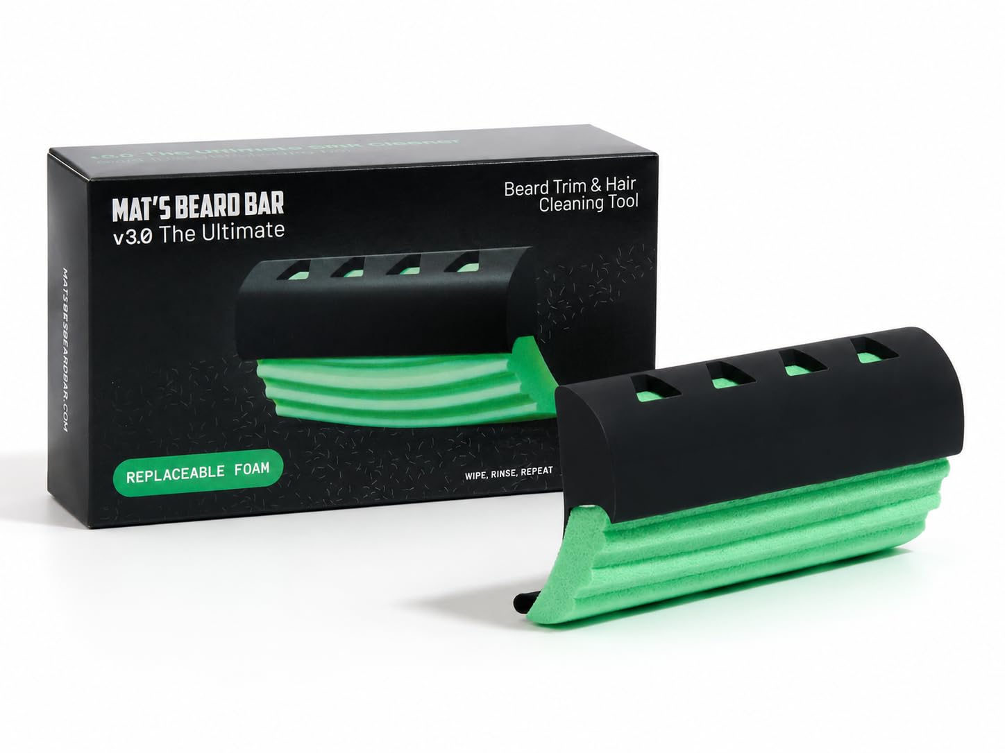 Mat's Beard Bar Ultimate v3.0 - Clean Up Beard Trimmings from Sinks and Countertops After Shaving - Best Gifts For Men