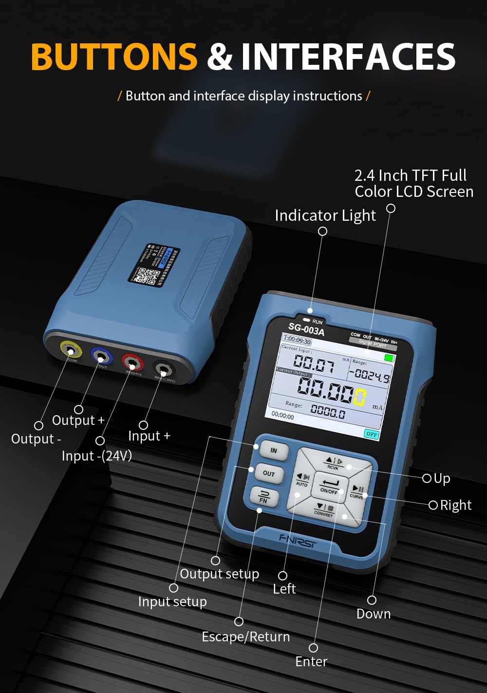 Modelo mejorado SG-003A: generador de señal WESTOBiG 0-24V 0-24mA voltaje de corriente ajustable, simulador analógico ajustable, curva en tiempo real, registro histórico, generador de función