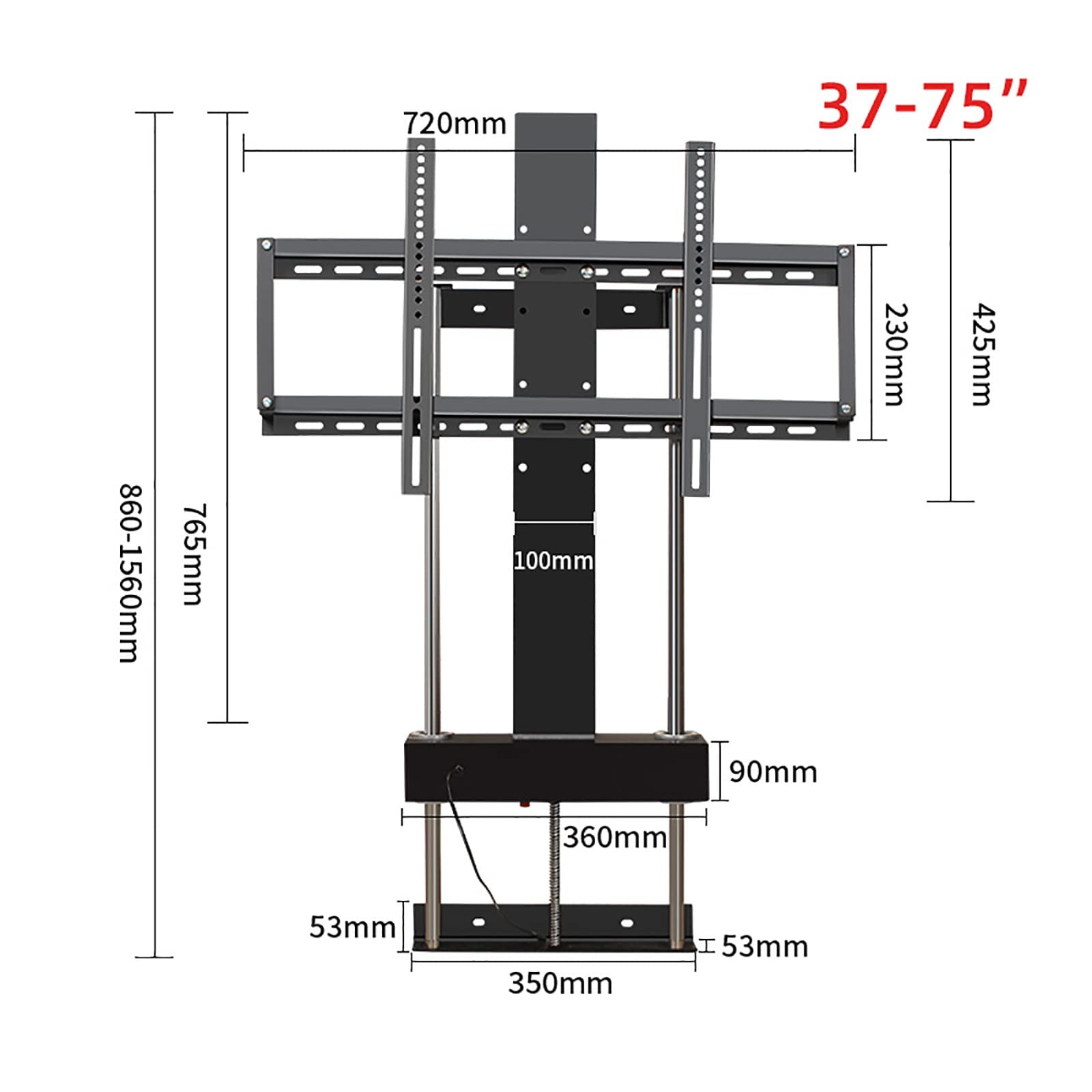 Soporte De TV Motorizado, Mecanismo De Elevación De TV con Control Remoto Y Control De Interruptor, Soporte De TV para Televisores De 37,75 Pulgadas, Se Puede Ocultar En Un Gabinete Hermoso Paisaje