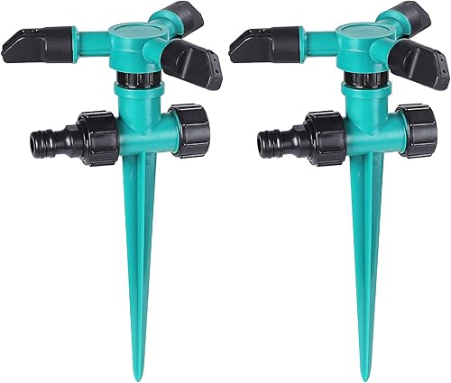 Aspersor de jardín para patio, rociador de césped giratorio de 360 grados con cobertura de área grande, sistema de riego ajustable y pesado