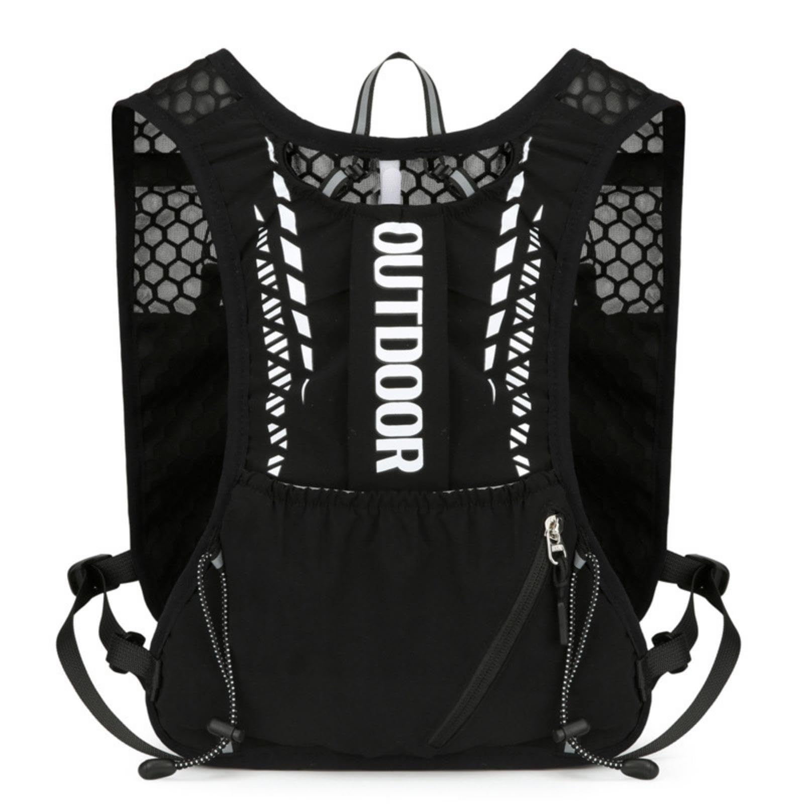 Running Water-Carrying Vest Breathable Water-Carrying Vest Backpack Lightweight Trail Running Backpack for Runners, Cyclists, Hiking, Bicycling Black-image-28
