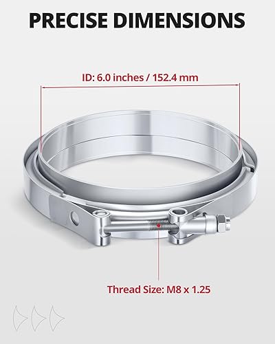 Miniatura 27 de EVIL ENERGY Abrazadera de banda de 3,0 pulgadas V con brida macho hembra de acero inoxidable