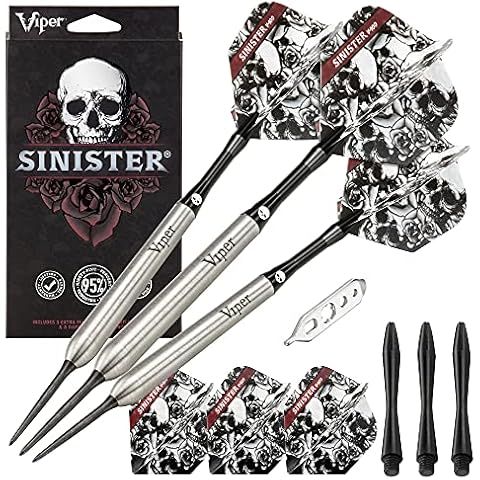 Viper by GLD Products Sinister 95% Tungsten Steel Tip Darts, 25 Grams,Silver,23-3811-25 Cover
