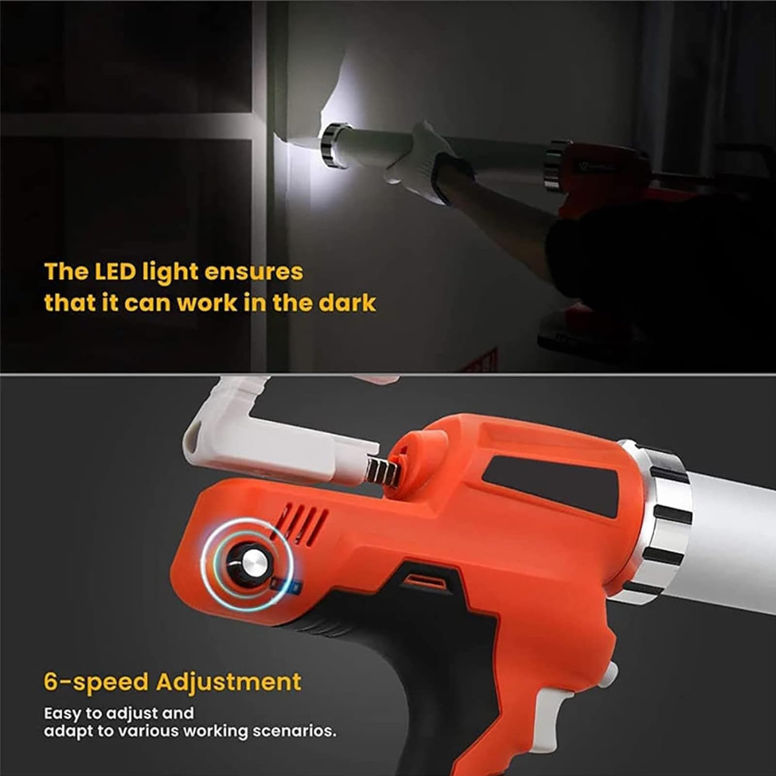 Elektryczny Pistolet Do Uszczelniania, Akumulatorowy Pistolet Do Uszczelniania Kiełbas Z 2 Bateriami Litowymi 21 V, Pistolet Do Klejenia Masy Uszczelniającej Do Uszczelniania, Napełniania I