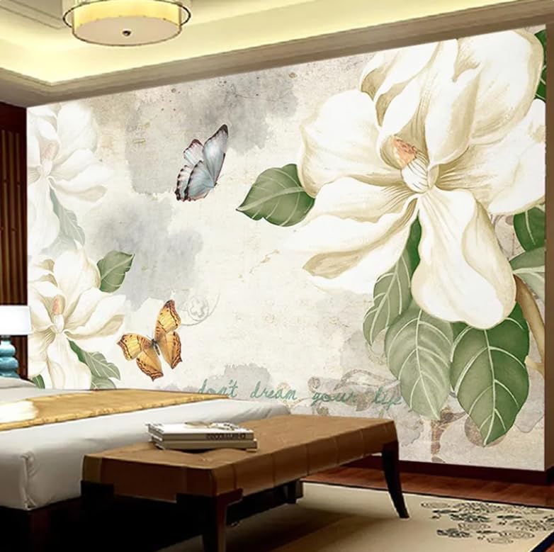Papier peint intissé fleurs rétro effet 3D pour une décoration murale raffinée - 2