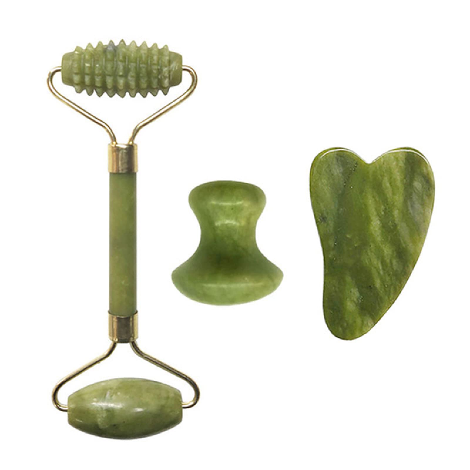 Gesichtsmassageroller Gua Sha Board Doppelköpfe Jade Stein Jade Roller Gouache, Typ 09
