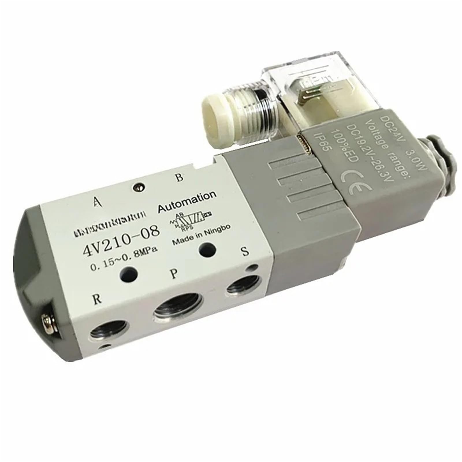Trgyjgkf One Color Solenoid Valve, Cylinder Control, Two-Position Five-Way Reversing, Pneumatic Dc24v2(3)