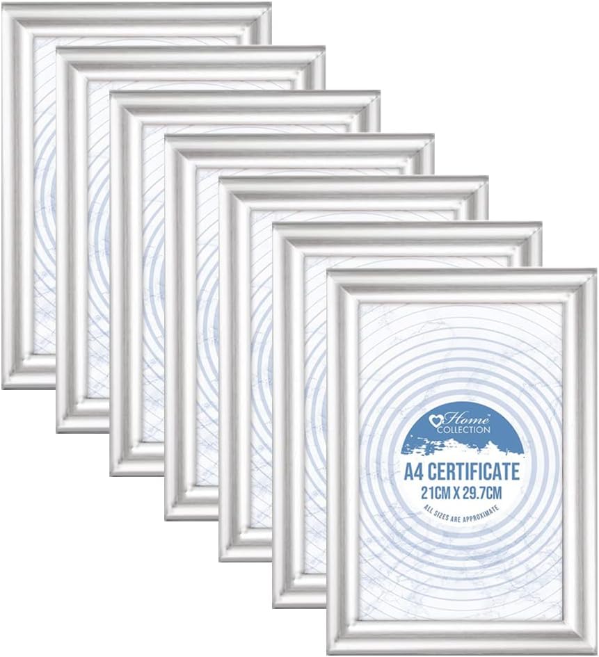 4 Silver Photo Frame Glass Front Picture Frames Certificate Frame Portrait Landscape Wall