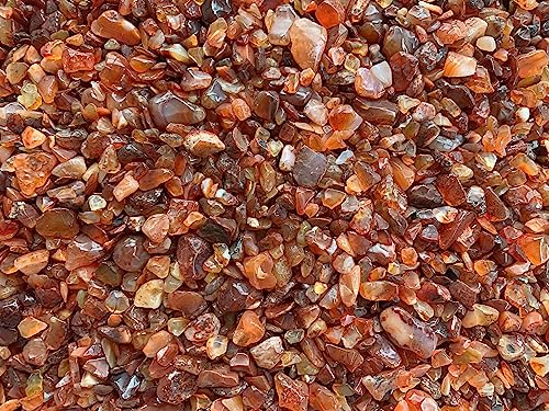 Image of GAF TREASURES 2 oz Lot Natural Carnelian Semi Tumbled Gemstone Chips, Crushed Mini Crystals, Undrilled Crystal Chips (Carnelian)