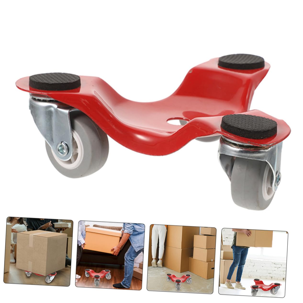 Operitacx Kit 3 Pezzi Spostamento Mobili Dolly Metallo a 3 Ruote Triangolare per Facilitare Trasloco di Mobili Pesanti e Proteggere Pavimento