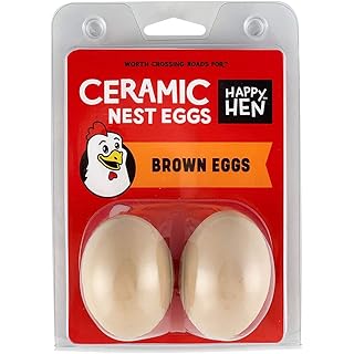 Happy Hen Treats Ceramic Nest Eggs, Brown, Brown