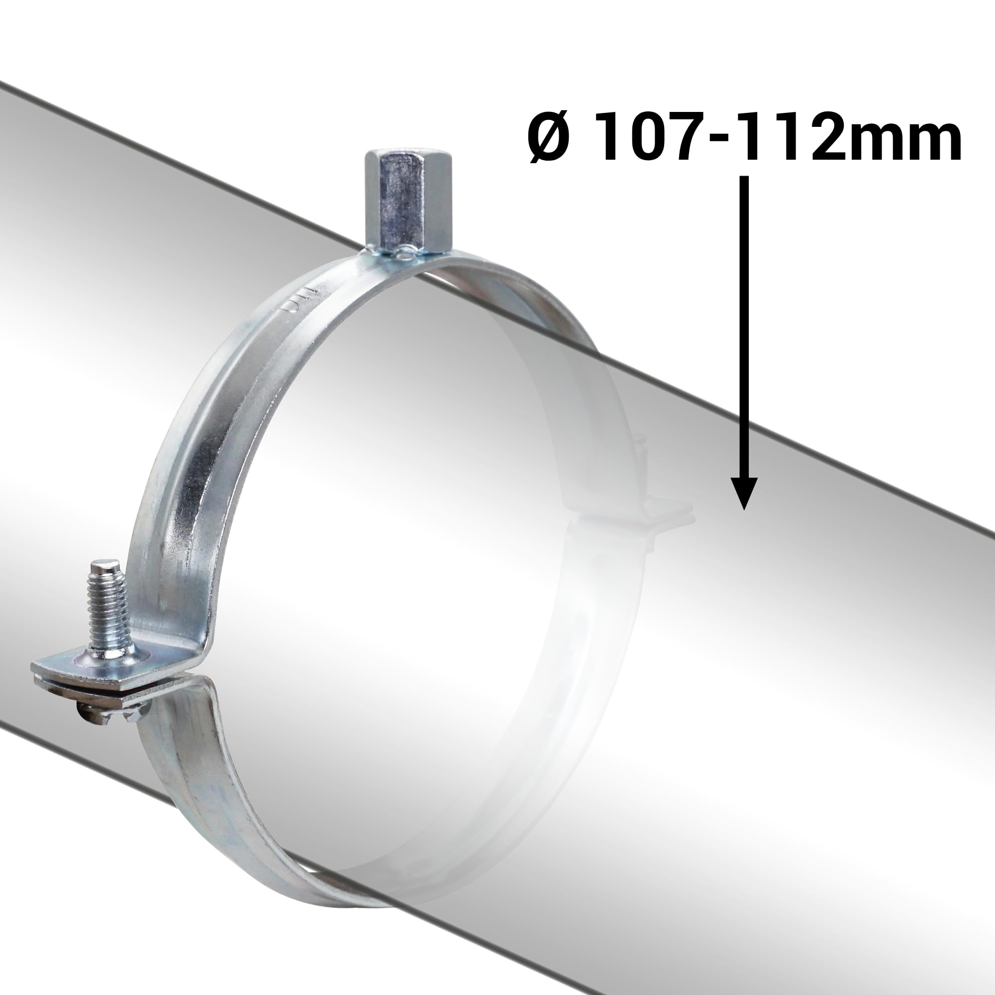 SKIR'CO Staffe Tubi Staffe Per Tubi 200 Mm SKIR'CO - Set 4 Pezzi Con Bulloni - Supporti Parete/Soffitto In Acciaio Zincato Supporti Tubi 200 Mm Skirco - 13
