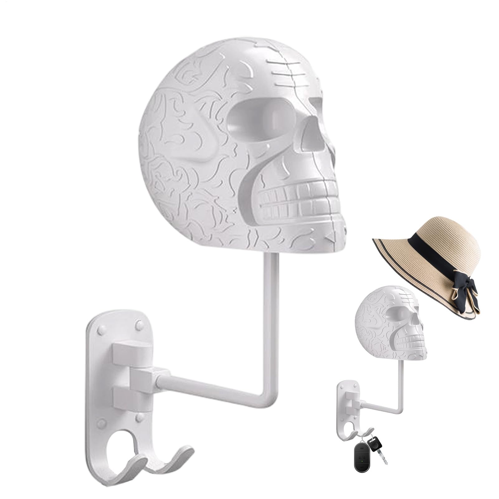 Soporte para cascos decorativo de calavera gótica para colgar chaquetas y gorras en el garaje