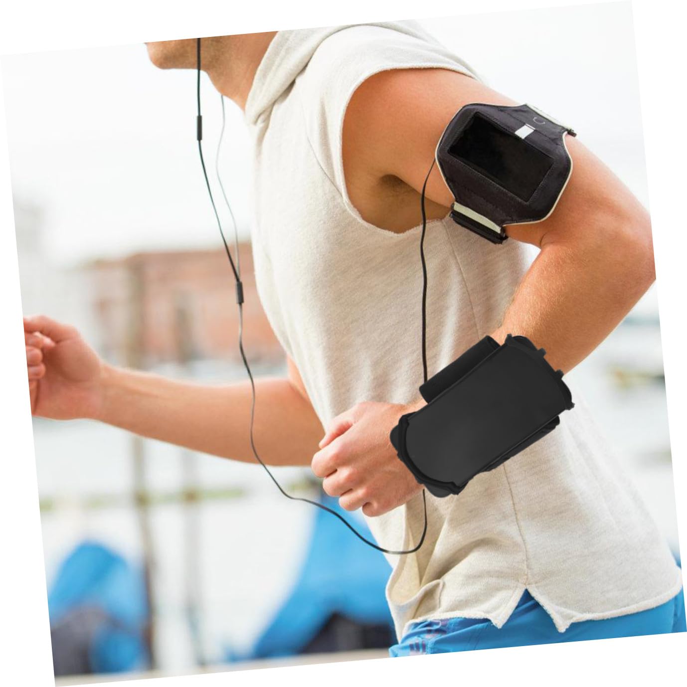 Cabilock 5 Pezzi Braccialetto Del Cellulare Sport Girevole Palestra Presa Braccio Del Telefono Fascia Da Braccio Per Cellulare Regolabile Porta Cellulare Da Polso Addominali Nero