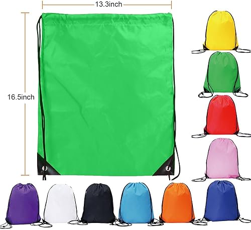 Miniatura 2 de Drawstring Backpack Bulk 20 Pcs Draw String Backpack Bags DIY Gym Sports Traveling Yoga Cinch Bag Sackpack Drawstring (10 Color multi color)