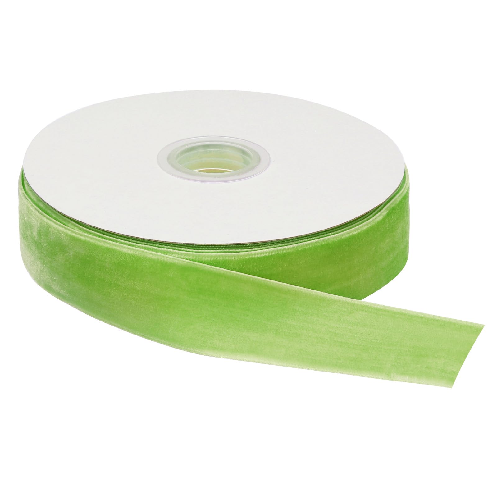 sourcing map Velvet Ribbon 3/4 Inch x 15 Yard Single Face Spool Silky Velvet Fabric for Bouquets DIY Crafts Gift Wrapping Wedding Party Fresh Green โ image 1