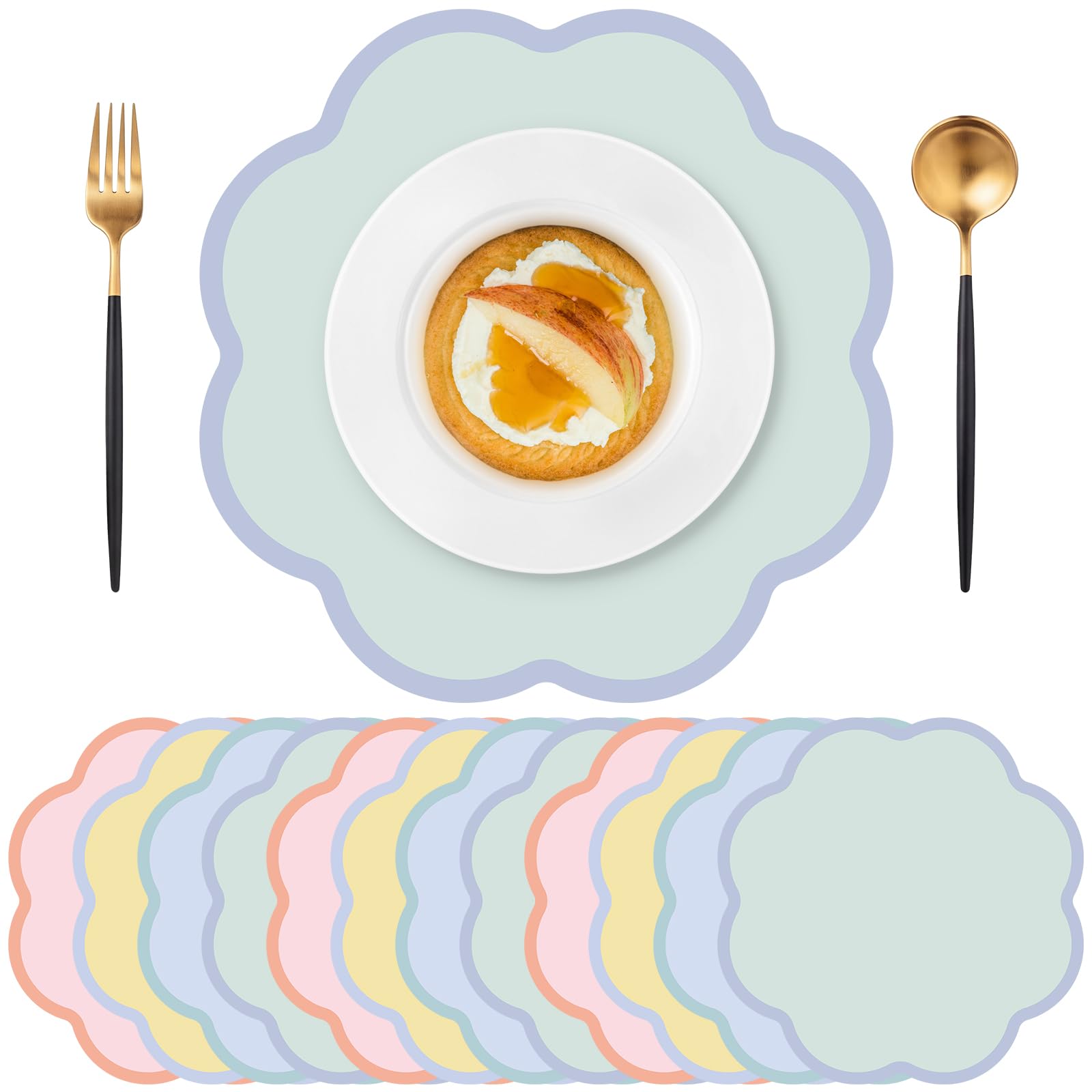 Sets de table ronds ondulés papier pour simplifier le nettoyage de vos banquets et anniversaires