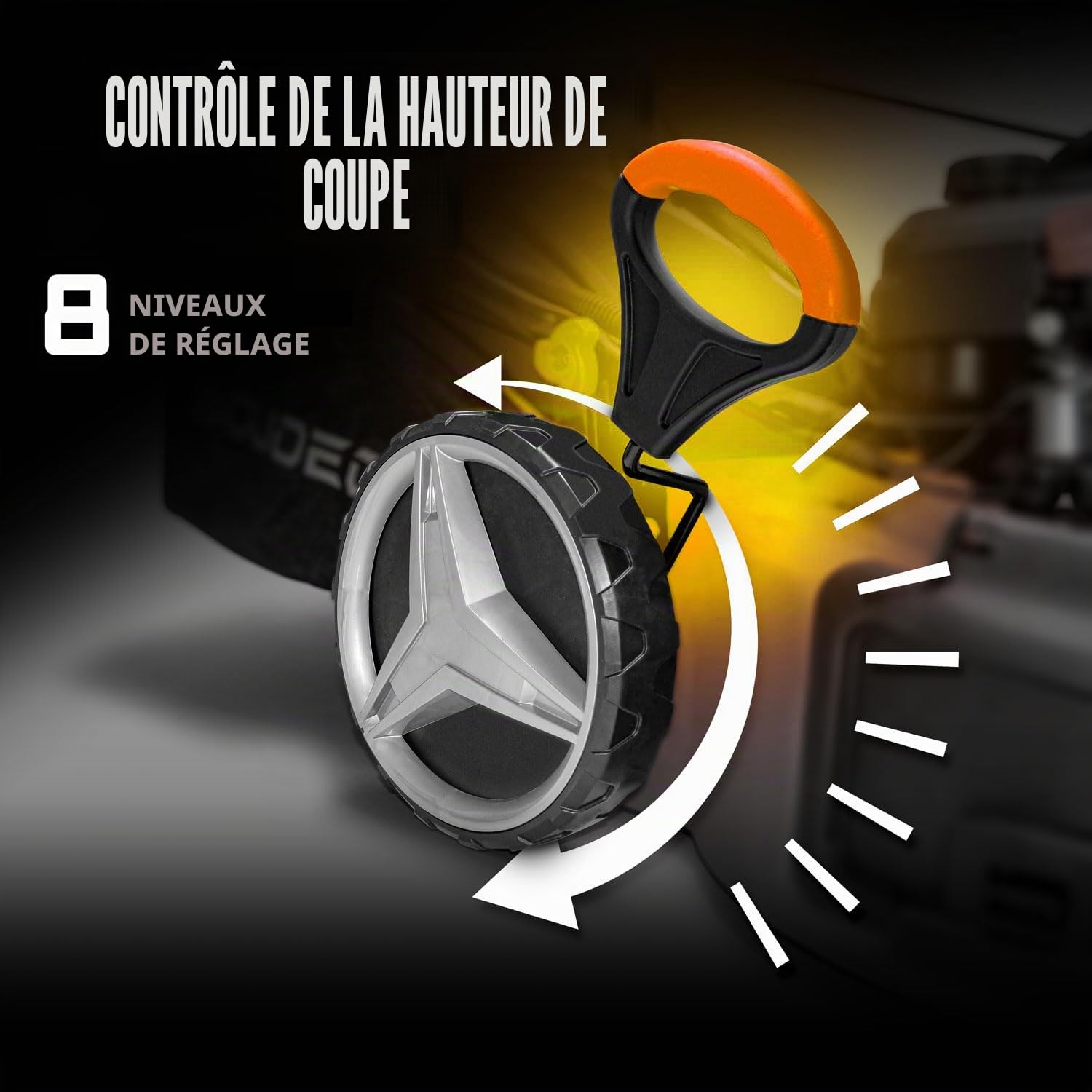 Boudech® Tondeuse automotrice 225cc 5.2p OHV 4 Temps avec e-Start Mulching 4in1 520mm Largeur de Coupe
