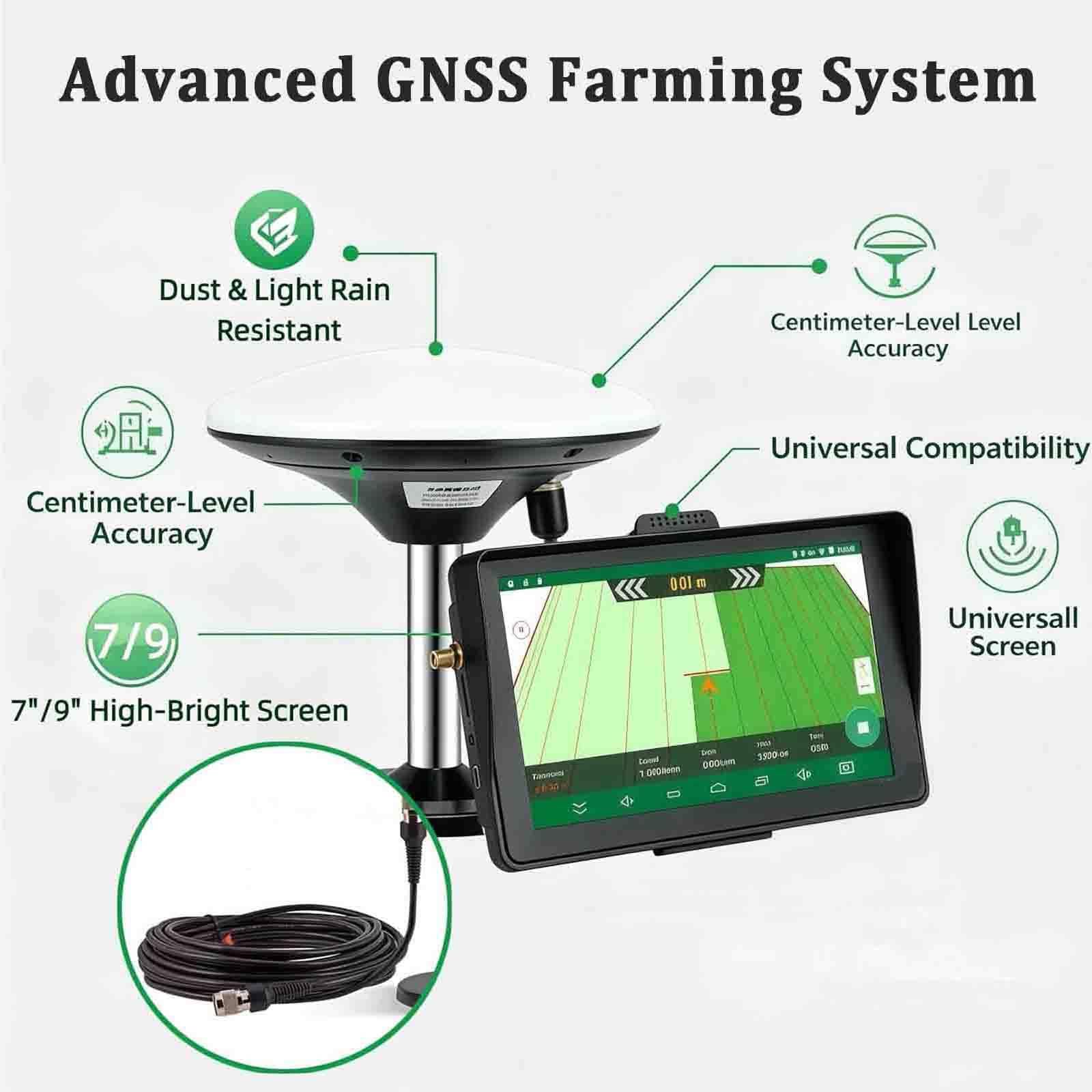 Guiado GPS para Tractor Agrícola 7/9 Pulgadas Navegador Gnss 9inch