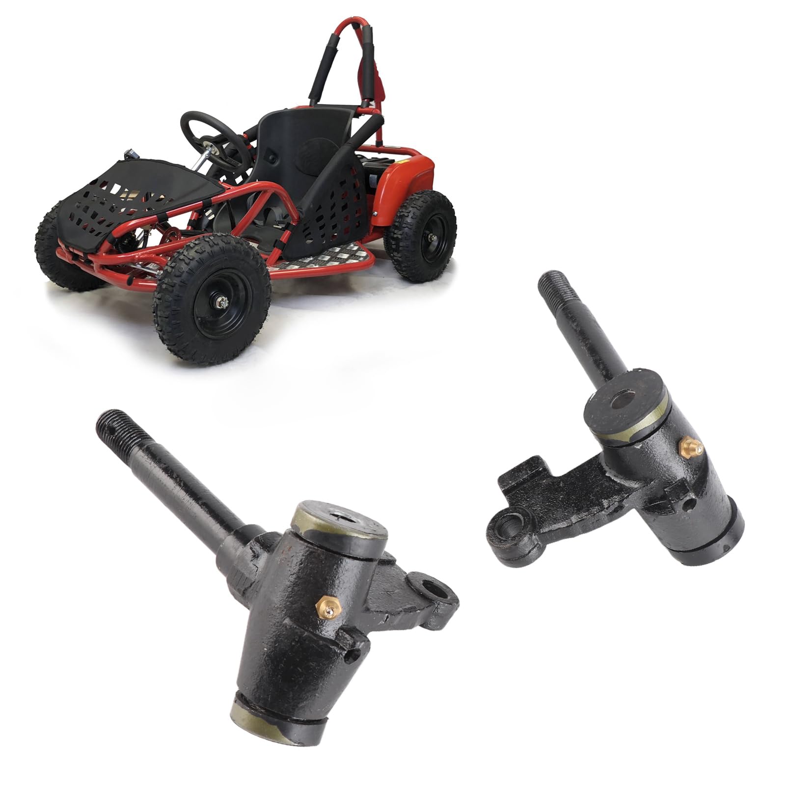 Aramox Para Wrzeciona Zwrotnicy Układu Kierowniczego Stop Stali 14 Mm Gwint Wrzeciona Zwrotnicy dla Piasta Koła Hamulcowego Go Kart ATV Quad SUV