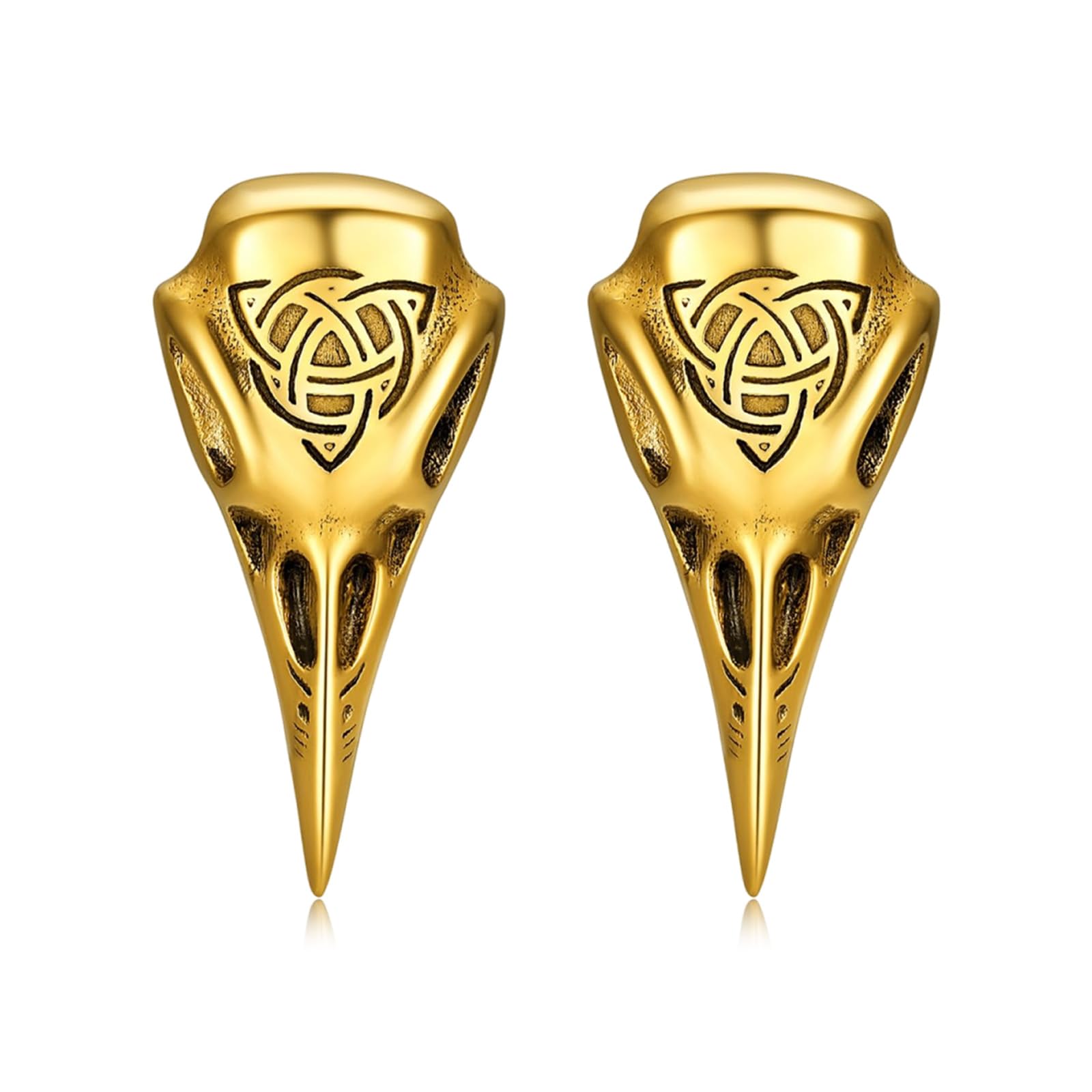 OIDEA Herren Wikinger Ohrringe Totenkopf: Gold Keltisches Kn