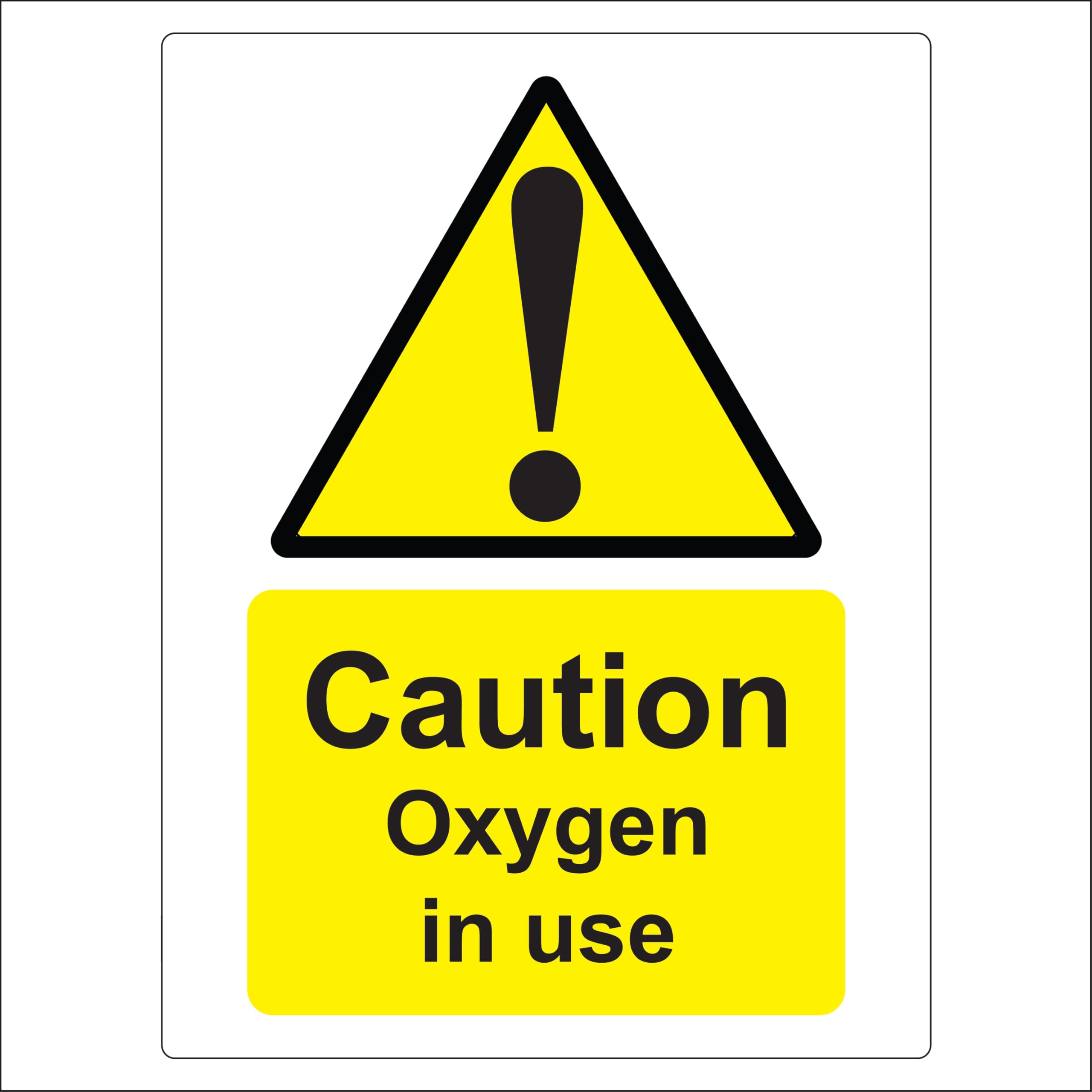 20 Caution Oxygen in use Safety Signs - Self Adhesive Sticker 200mm x 150mm Pack of 20