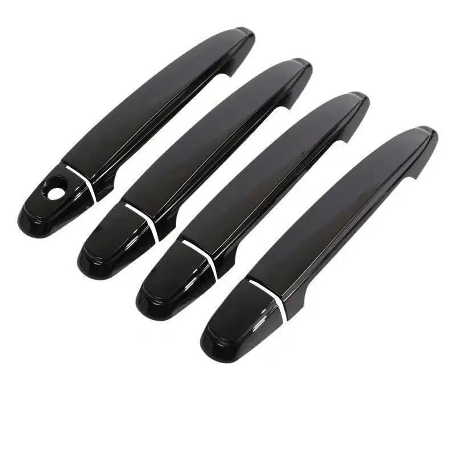 YYTEMD Car Door Handle Cover Trim Overlays Styling Accessories for Toyota for Harrier 2003-2009 Chrome(Black no Button)