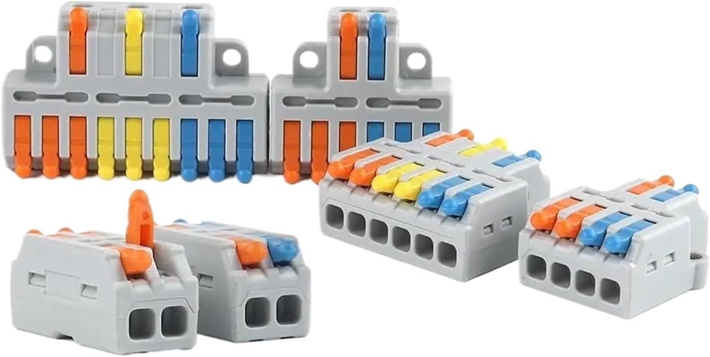 1 in Multiple Out Fast Electrical Wire Connector Universal Compact Cable Splicing Terminal Block Push-in Connector with Lever(10PCS D1-4O)