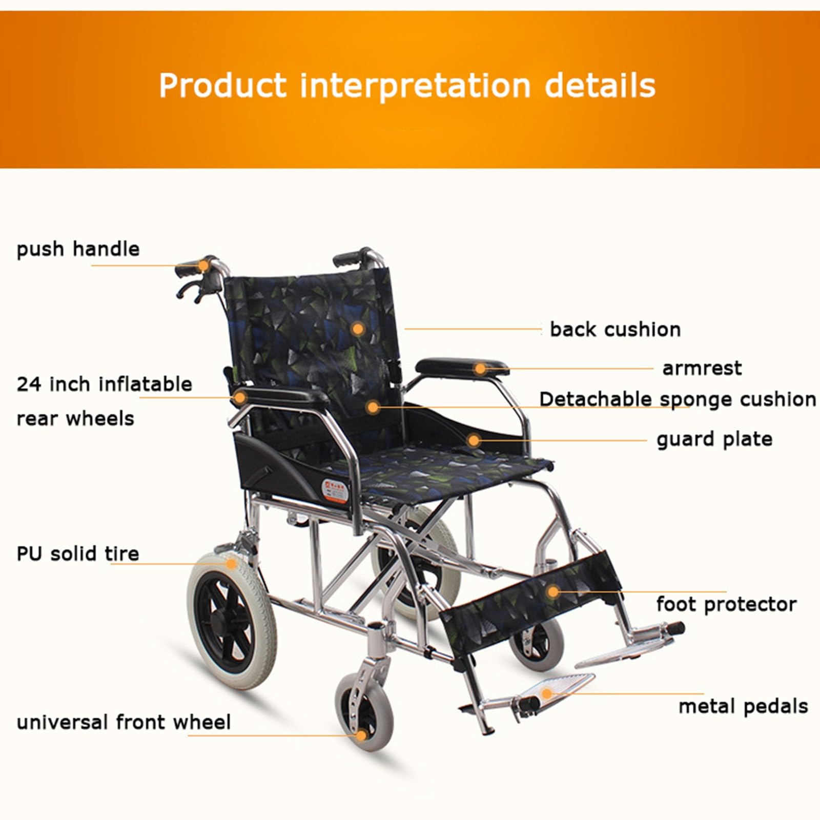 Sedia A Rotelle Pieghevole,La Sedia A Rotelle Manuale Anziana Piccola E Leggera Gita Domestica Pieghevole Ausilio per La Deambulazione Carrello Portatile per Disabili Scooter A