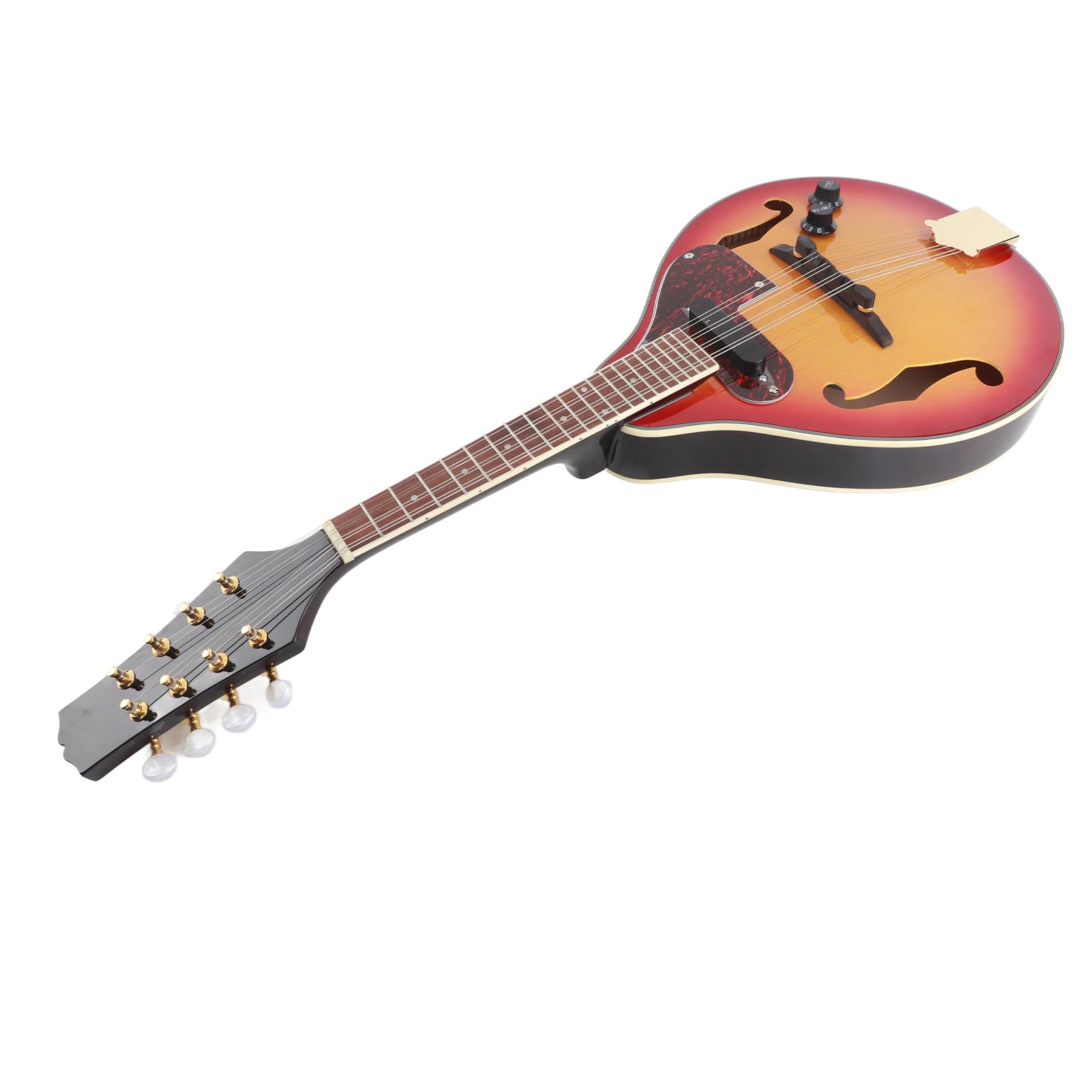 Mandolino Elettrico Regolabile Stile A Mandolino A 8 Corde con Top in Abete, Tastiera in Palissandro, Controlli di Volume e Tono per Esercitarsi Nella Registrazione di Musicisti Folk