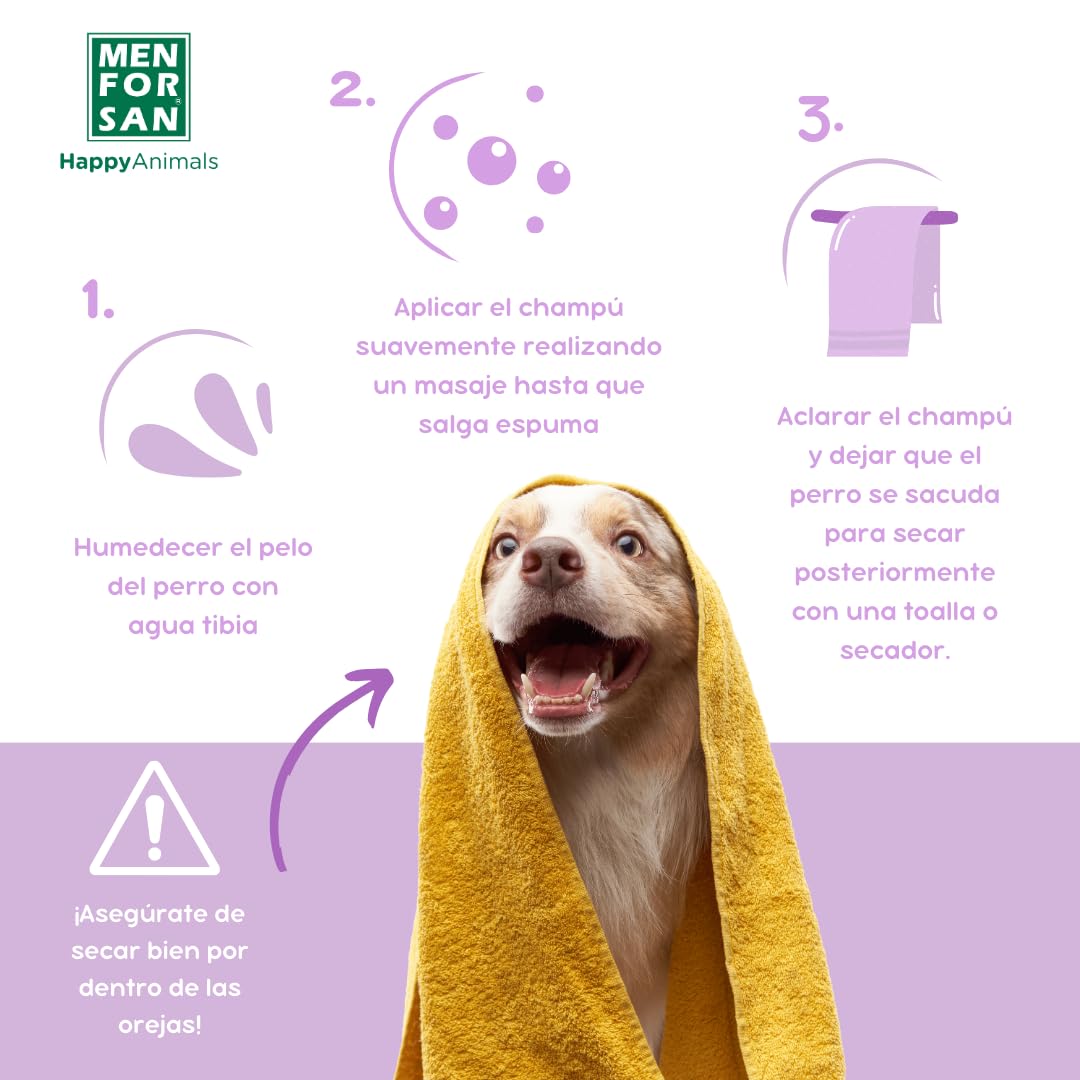 MENFORSAN Champú Anti-Insectos Repelente para Perros | con 3 Activos Naturales: Margosa, Geraniol y Lavandino | Protege contra Insectos | Cítrico | 5L