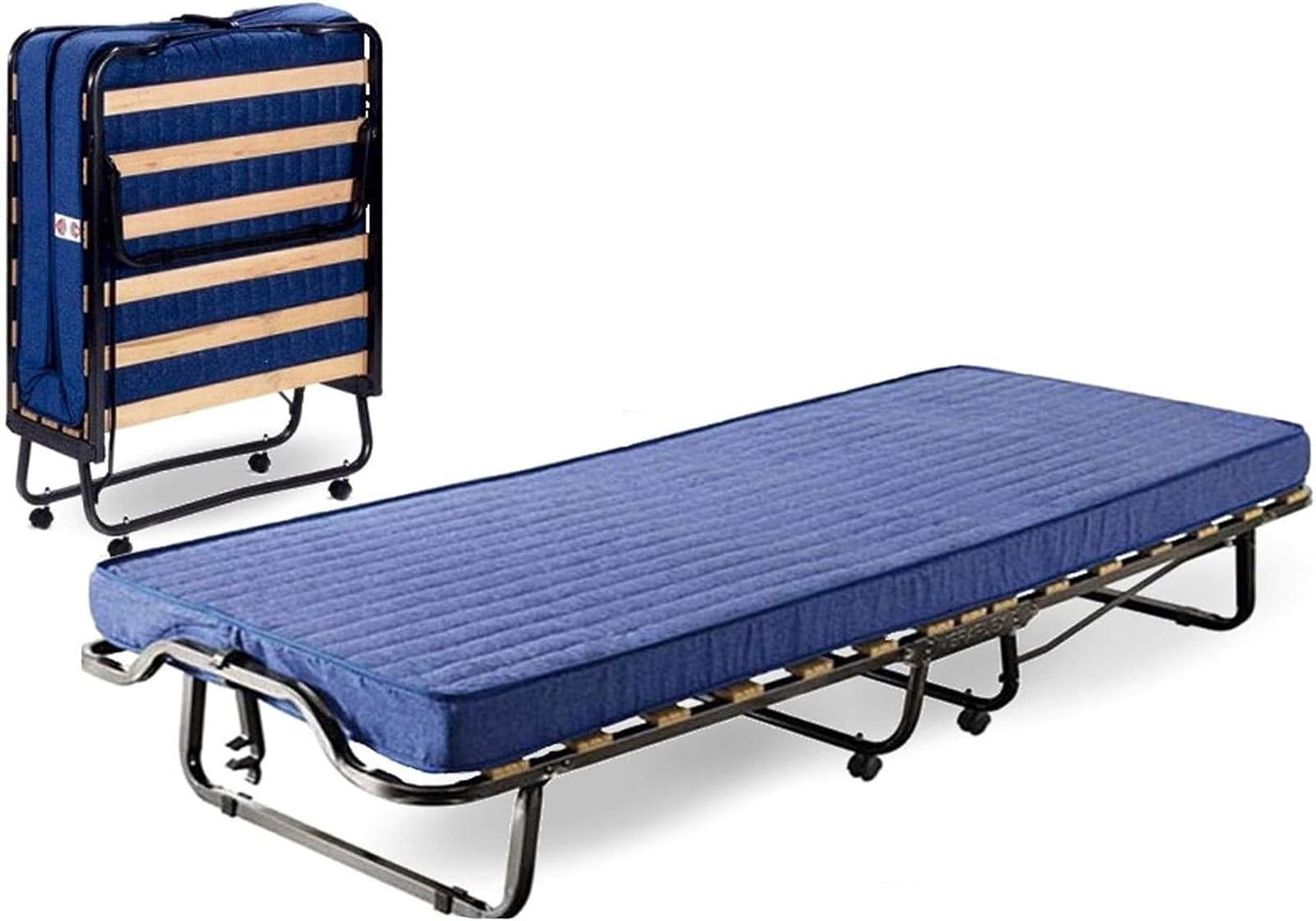 La Nuit Notti da Favola Brandina Letto Pieghevole con Materasso Ortopedico e Rete a Doghe con Ruote 80x200 cm