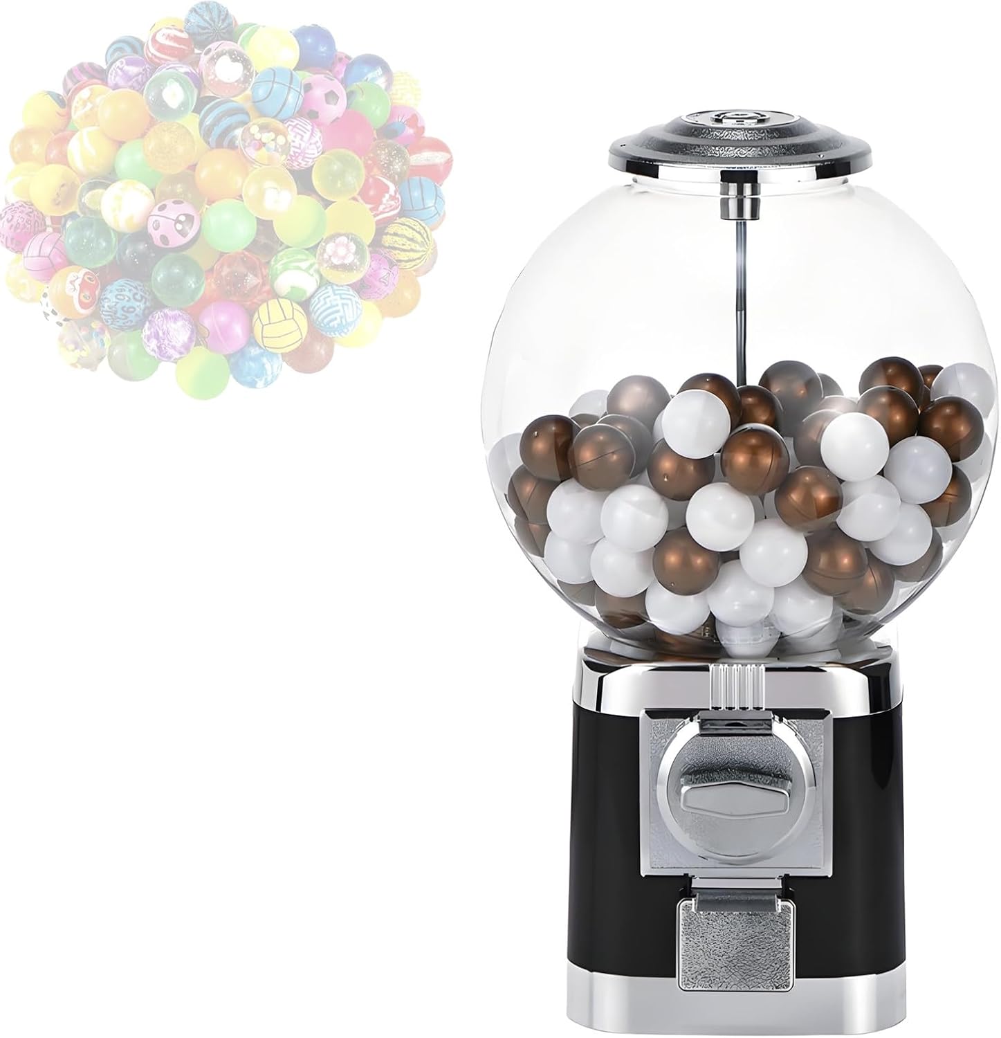 Black Bulk Vending Machine, Coin Operated Capsule Dispenser with Key, Ideal for Toys, Candies & Capsule Balls, Durable and Easy to Use Vending Solution