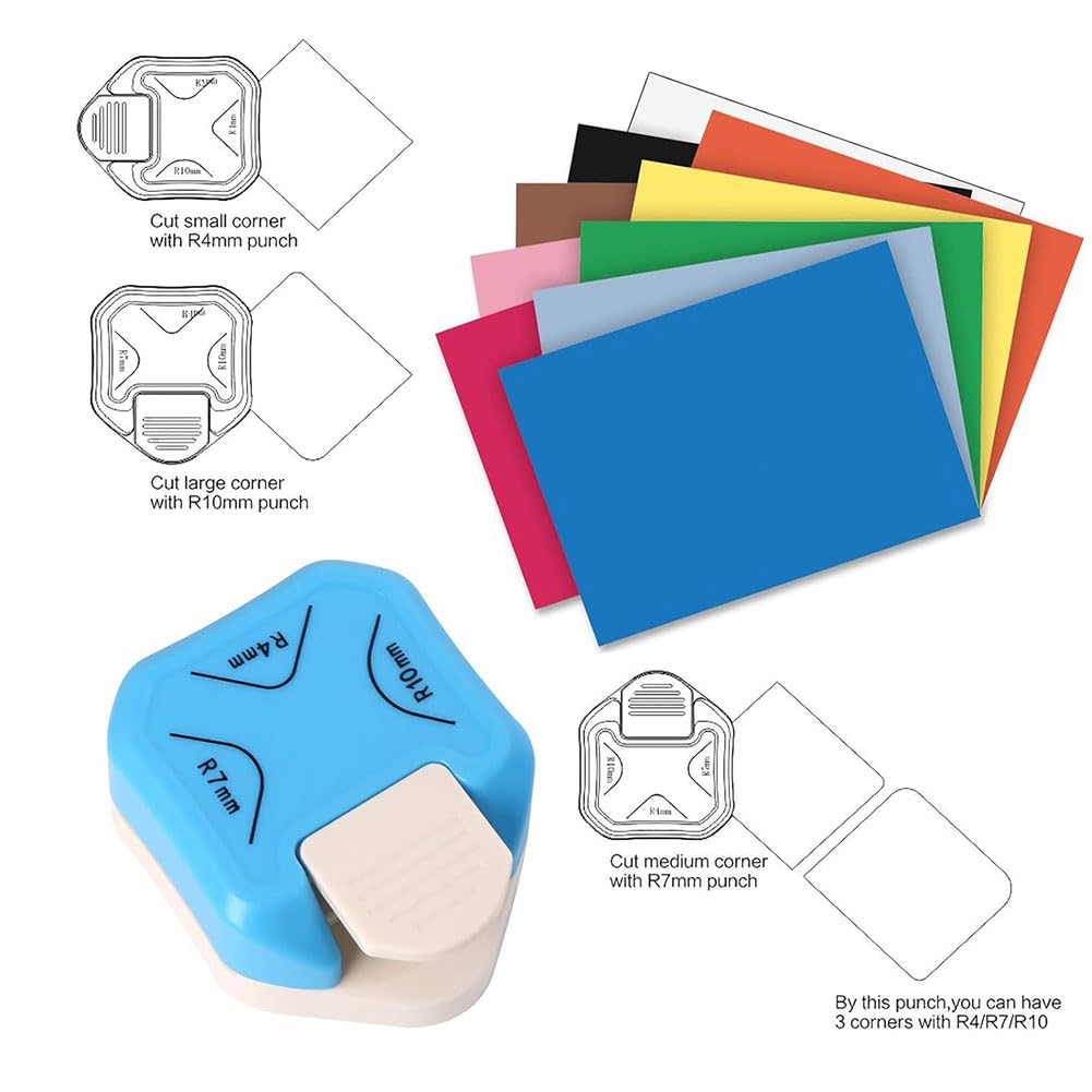 Taglierina Angoli 3 In 1 - Punzone Per Angoli Arrotondati 4/7/10mm Per Carta, Inviti E Scrapbooking - Foto 9