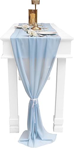 Miniatura 8 de Camino de mesa de gasa rojo de 10 pies de 27 x 120 pulgadas para boda romántica, día de San Valentín, baby shower, decoración de fiesta nupcial,