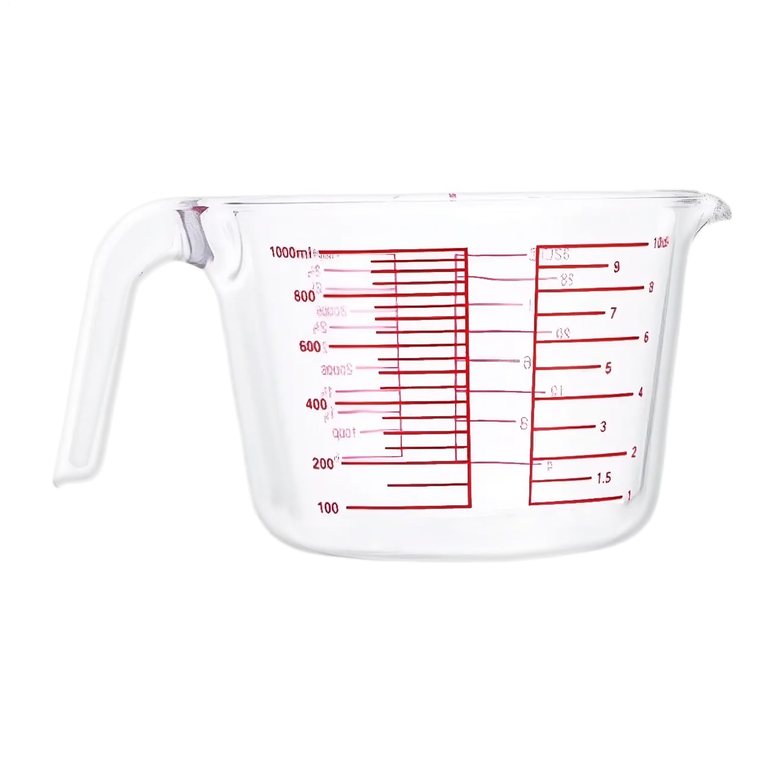 Tasse à mesurer en verre, cuisson précise, 15,5 x 11 cm, carafe graduée en verre, carafe graduée en verre, précision claire, pour tâches de cuisson, préparation des repas, préparation de recettes