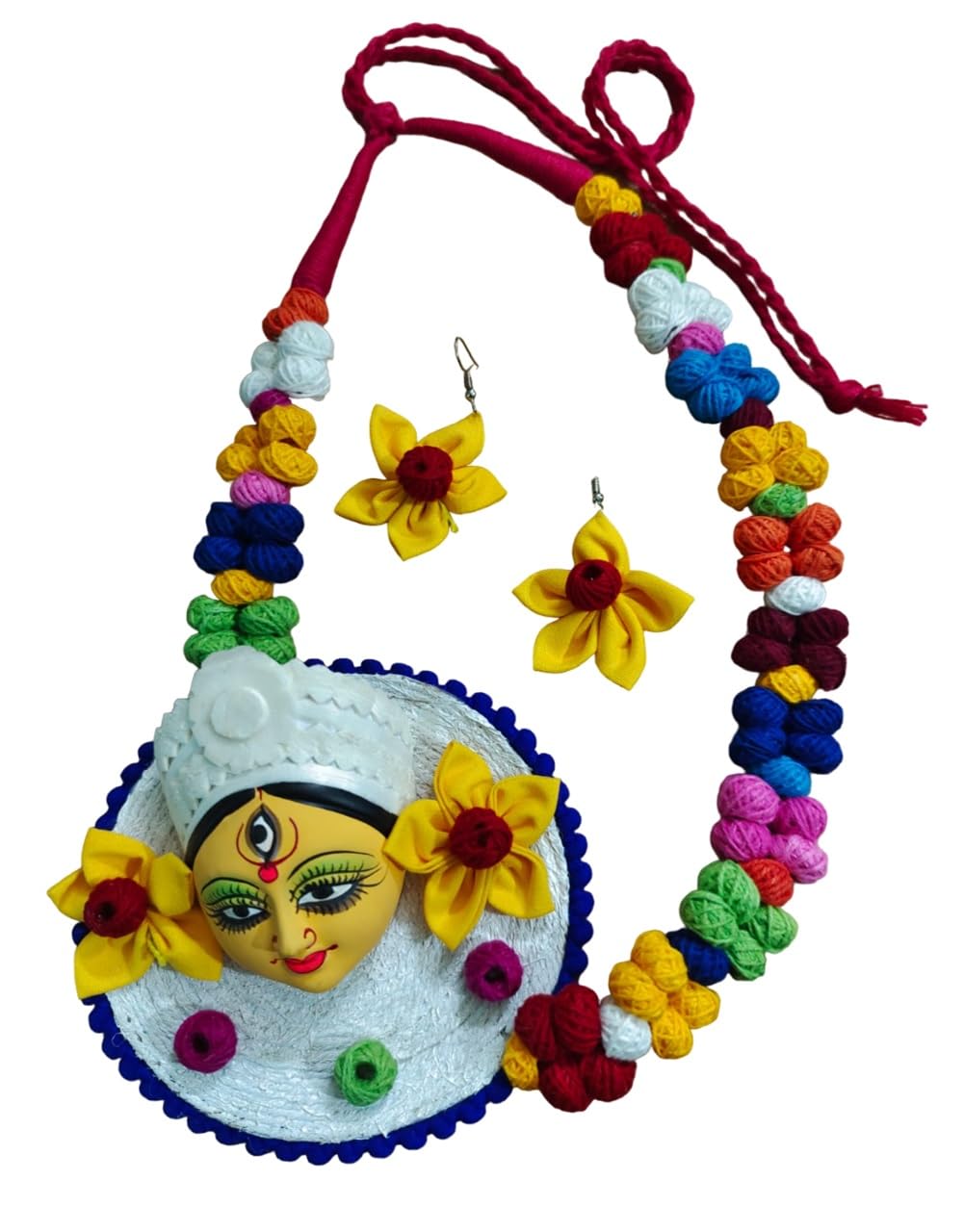 Radiant Fusion Clay Durga Maa Festival Necklace Set For Women Durga Puja Religious Goddess Jewellery Set For Girls With Gift Earring (B0DBM63V3J) Amazon Price History, Amazon Price Tracker