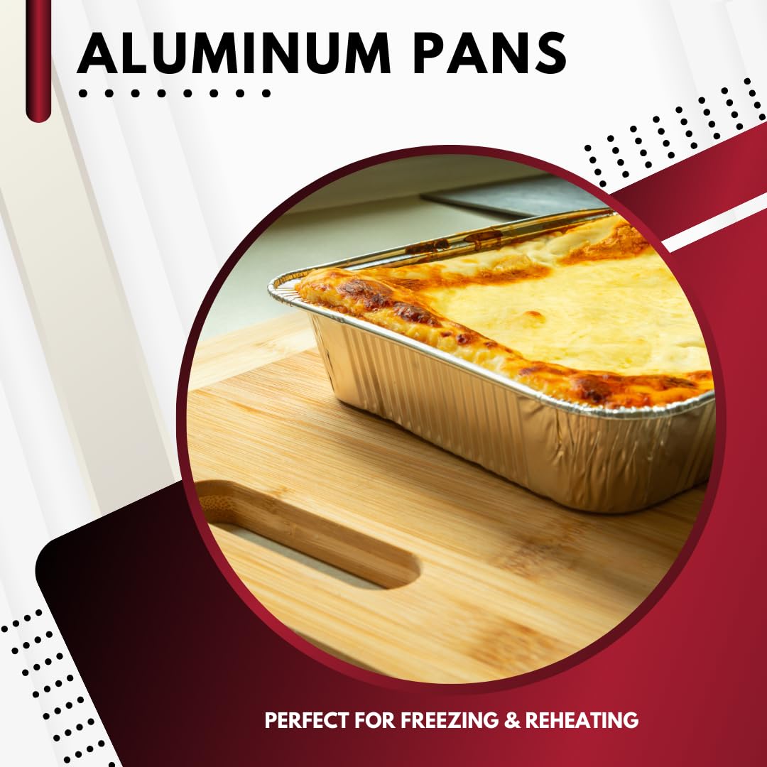 Green Direct Sartenes desechables de aluminio para mesa de vapor, sin tapas para cocinar, hornear, paquete de 25