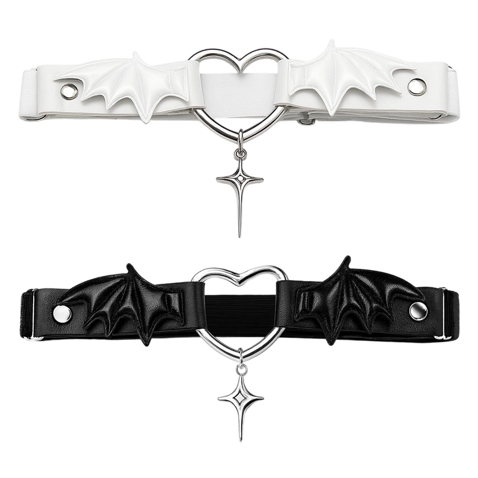 Garter Belt for Women Thigh, 2Pcs Leather Gothic Leg Harness, Adjustable Thigh Belt for Women, Sexy Thigh Accessories for Party, Birthday, Gothic Outfits, Black