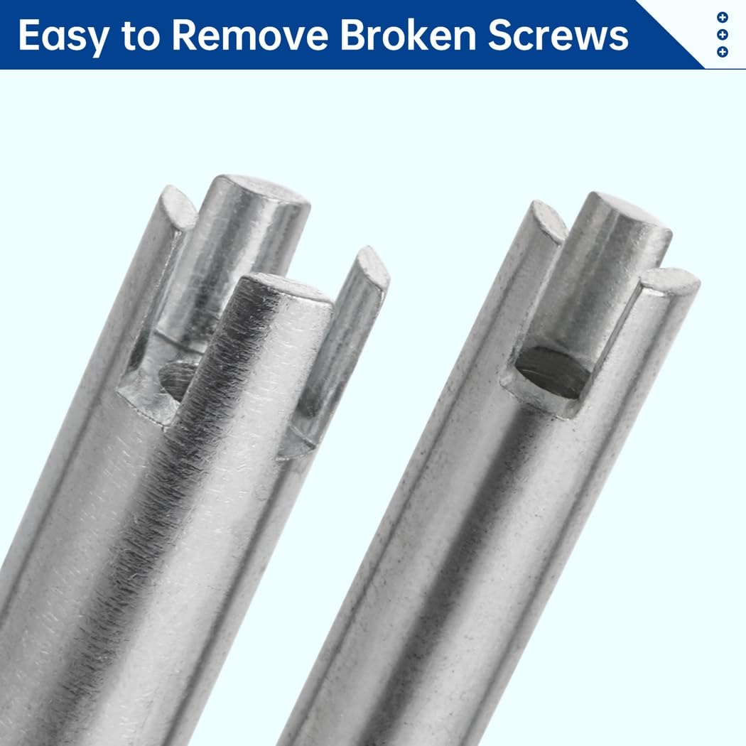 Estrattore per rubinetto, 10 pezzi, set di estrattori per rubinetti a testa rotta, kit di strumenti per la rimozione di bulloni rotti, estrattori per viti con scatola, 3 scanalature e 4 scanalature