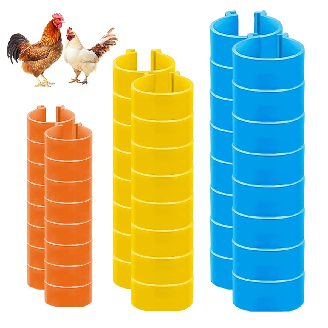 50 Anelli Per Zampe Di Pollame - 16mm Colorati Per Galline, Anatre E Piccioni (5 ColorI) - Foto 9